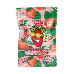 Candy Craze Edibles – Strawberry Gummy 1000mg THC